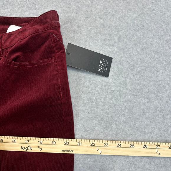 Jones New York Lexington Skinny Corduroy Jeans WMNS 10 Maroon Straight Stretchy - Picture 10 of 13